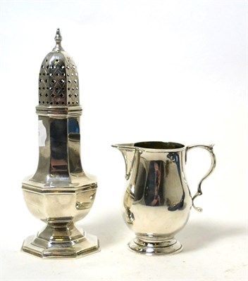 Lot 264 - A George III style silver jug and a silver castor