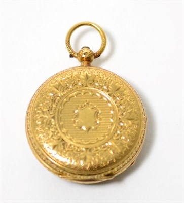 Lot 295 - An 18ct gold fob watch