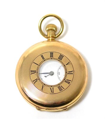 Lot 298 - A 9ct gold half hunter pocket watch