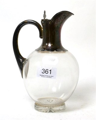 Lot 361 - A George V claret jug in plain glass and silver, Birmingham 1919