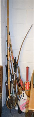 Lot 1068 - Various cricket bats and other sporting items