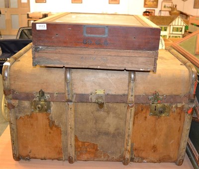 Lot 1113 - A trunk with tools and two cases