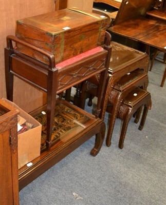 Lot 1151 - Four Chinese tables, a piano stool and a writing slope