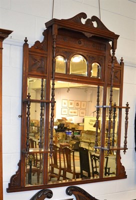 Lot 1168 - A late Victorian walnut over mantle mirror