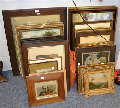 Lot 1170 - A quantity of 19th century and later oils, watercolours and prints