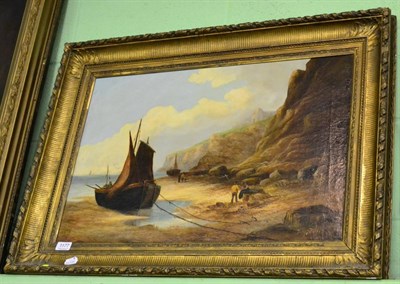 Lot 1177 - F. Martin (19th century school) Fisherman by the Shore, oil on canvas