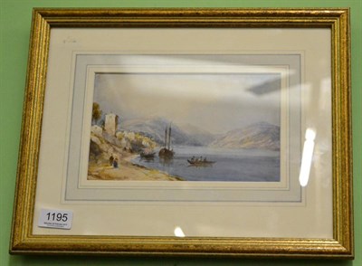 Lot 1195 - After Thomas Charles Leeson Rowbotham, (British,1823-1875), An Italian lake, watercolour signed and