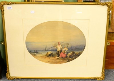 Lot 1215 - Hamilton Thomas Gordon, Fisherfolk resting on a shore, watercolour, inscribed to reverse ";By...