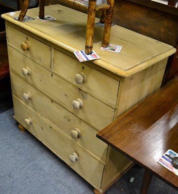 Lot 1253 - A stripped pine four height chest of drawers (a.f.)