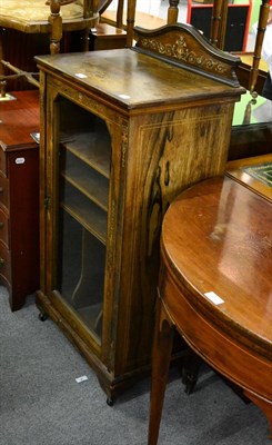 Lot 1268 - An inlaid oak glazed music cabinet (a.f.)