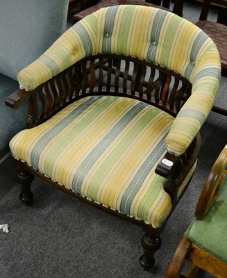 Lot 1307 - A Victorian horseshoe back armchair