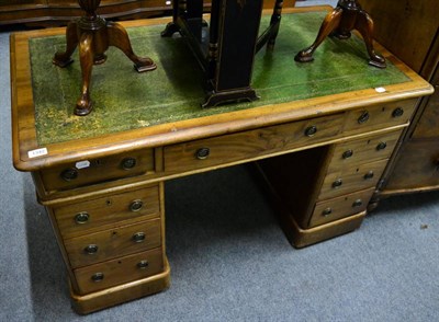 Lot 1342 - A leather inset mahogany twin pedestal desk