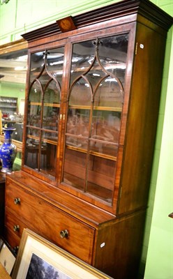 Lot 1374 - A 19th century mahogany secretaire bookcase with glazed upper section