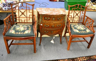 Lot 1379 - A pair of Chippendale style armchairs