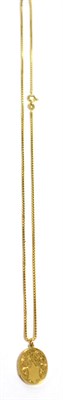 Lot 37 - A 9ct gold locket on 9ct gold chain