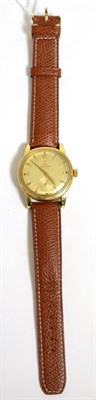 Lot 62 - A gold plated automatic wristwatch, signed Omega, model: Seamaster, lever movement, silvered...