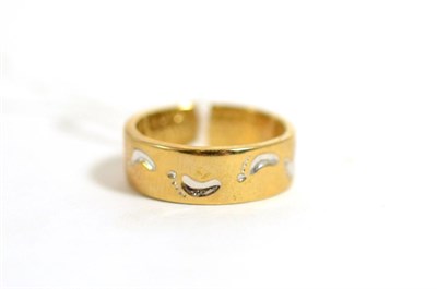 Lot 67 - A 9ct gold diamond set band ring, with poem engraved to the inner shank, finger size S