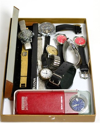 Lot 76 - Nine gents wristwatches and two lady's wristwatches by Favre Leubai, Swatch, Ostara, Bulova,...