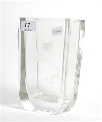 Lot 87 - Nils Lanberg (1907-1991) 'Romeo & Juliet' an art glass vase for Orrefors, circa 1950's, signed...