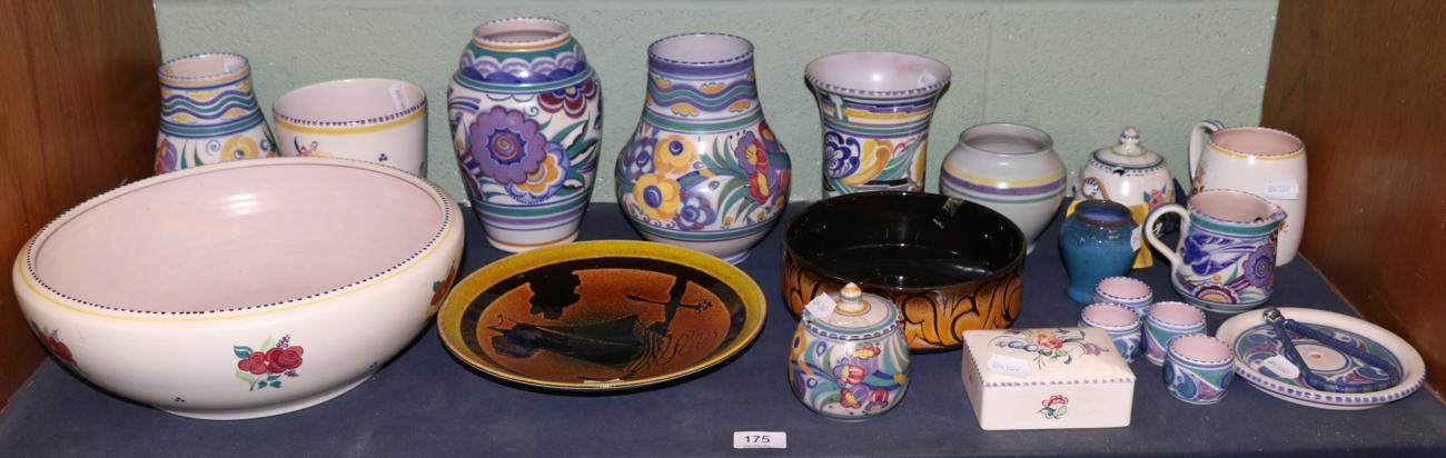 Lot 175 - An interesting collection of Poole pottery including early examples, a Carter Stabler Adams...