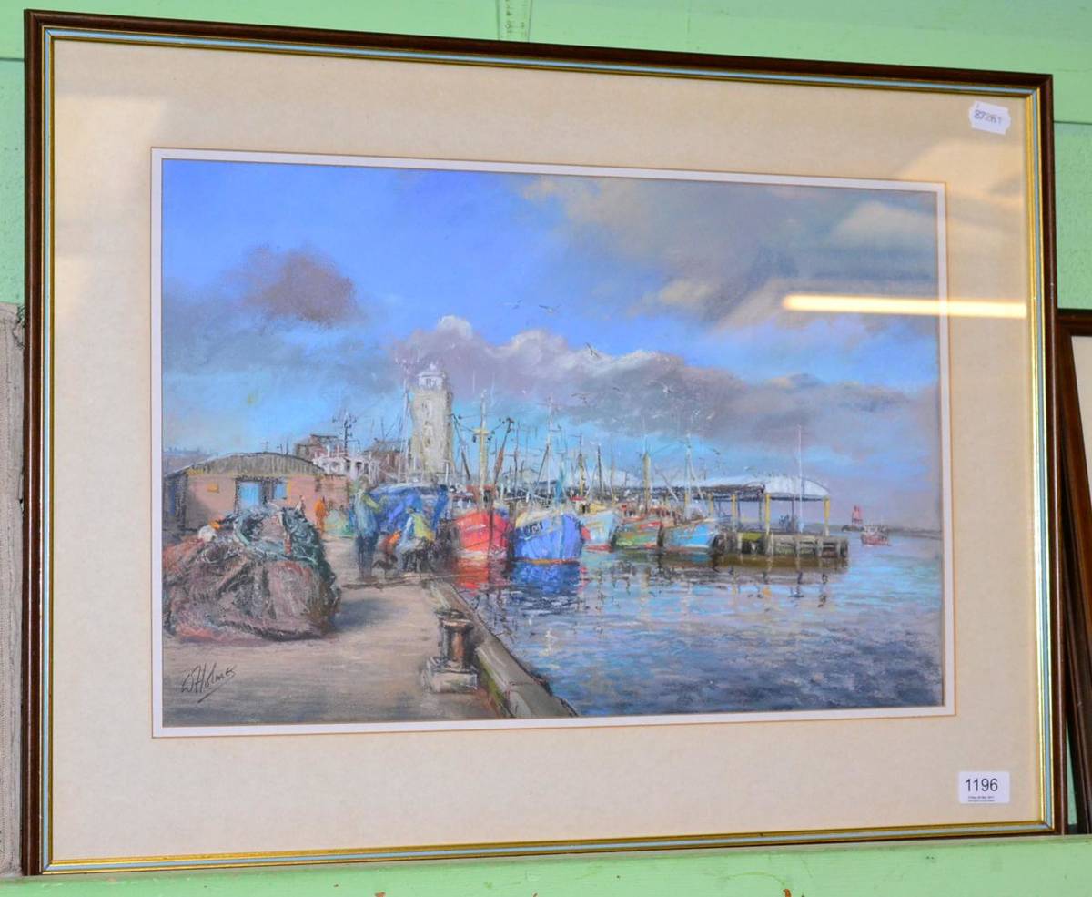 Lot 1196 - Walter Holmes, North Shields Fish Quay, pastel, signed lower left