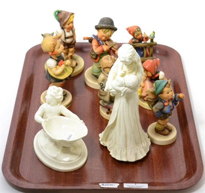Lot 1 - Seven Goebel figures and two Royal Worcester figures