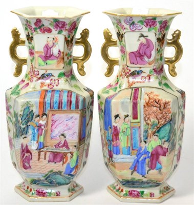 Lot 36 - A pair of 19th century Chinese famille rose vases
