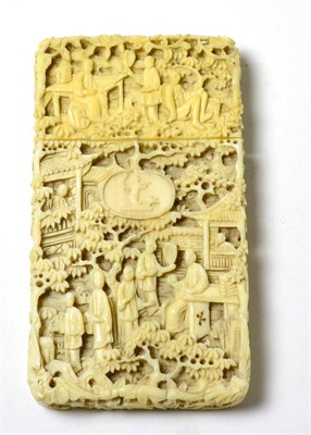 Lot 43 - A 19th century Cantonese ivory card case