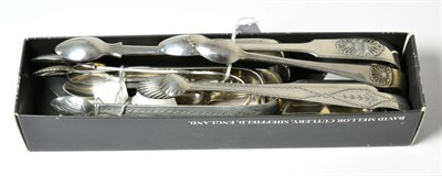 Lot 78 - Nine pairs of silver sugar tongs, some Scottish, various dates and makers
