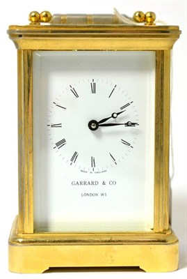 Lot 103 - A brass carriage timepiece, retailed by Garrard & Co, London W1