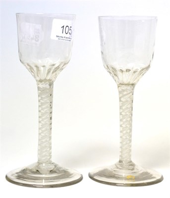 Lot 105 - Two 18th century cotton twist drinking glasses