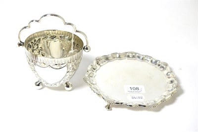 Lot 108 - A Georgian style silver waiter, by Goldsmith & Silversmith Co. London, 1906; together with a silver