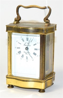 Lot 150 - A brass carriage timepiece, signed L'Epee