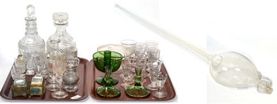 Lot 161 - A quantity of 19th and 20th century cut etched glass (on two trays)