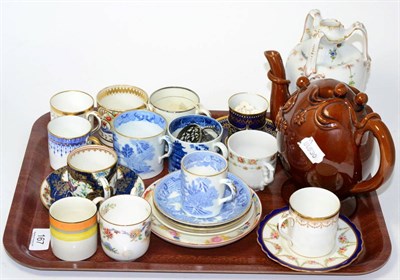 Lot 167 - Cagodan teapot and 19th century and later cups and saucers