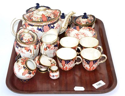 Lot 186 - A Royal Crown Derby Imari tea service pattern number 2712 comprising; teapot, cream, sugar,...