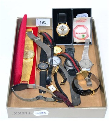 Lot 195 - A stainless steel Longines wristwatch, a plated Raymond Weil wristwatch, a plated wristwatch signed