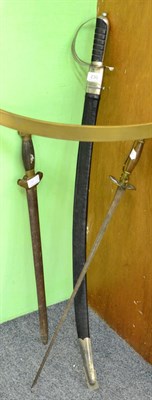 Lot 230 - A 19th century Chinese sword, with ribbed horn grip, lacks scabbard; an 18th century small...