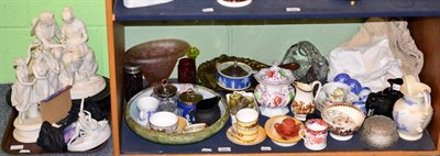 Lot 244 - A group of mixed ceramics and glass including Royal Doulton series wares, ruby glass, lustre...