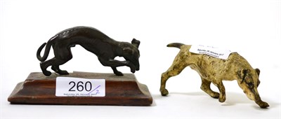 Lot 260 - A cold painted bronze hound and a Regency finely cast bronze of a whippet