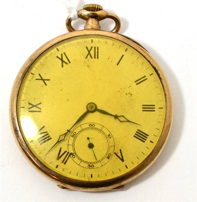 Lot 282 - A 9ct gold open faced pocket watch