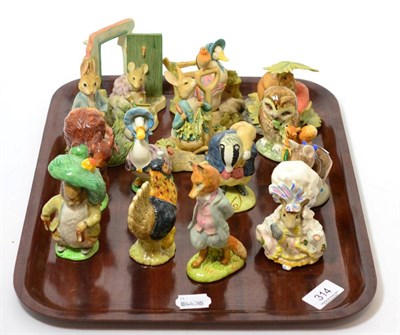 Lot 314 - Nine Beswick pottery Beatrix Potter figures and five Border Fine Arts Beatrix Potter figures (14)