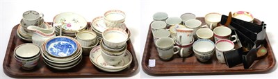 Lot 322 - Two trays of 18th and 19th century English and Oriental cups and saucers