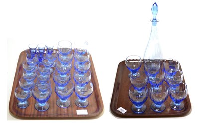 Lot 333 - Suite of blue glassware