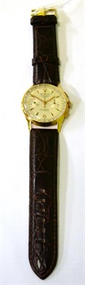 Lot 342 - An 18ct gold chronograph wristwatch, case stamped '18K0750'