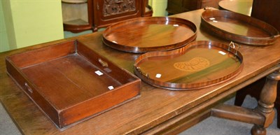 Lot 343 - Four various mahogany trays