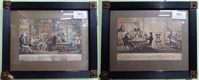 Lot 363 - A pair of Cruickshank aquatints - a game of whist and a doctor attending a gentleman with toothache