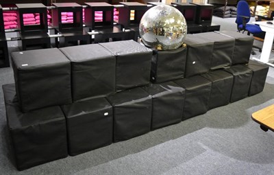 Lot 1001 - Twenty three black Ikea cube stools