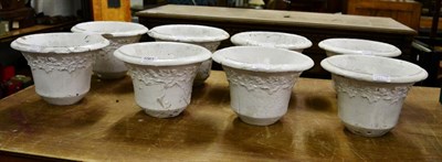 Lot 1063 - Eight white painted stoneware planters