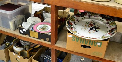 Lot 1075 - Two boxes of ceramics and glass including Doulton jugs